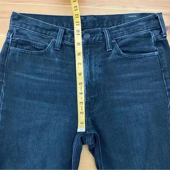 Vince Vintage Straight Jeans Black Wash Distressed - Picture 8 of 12